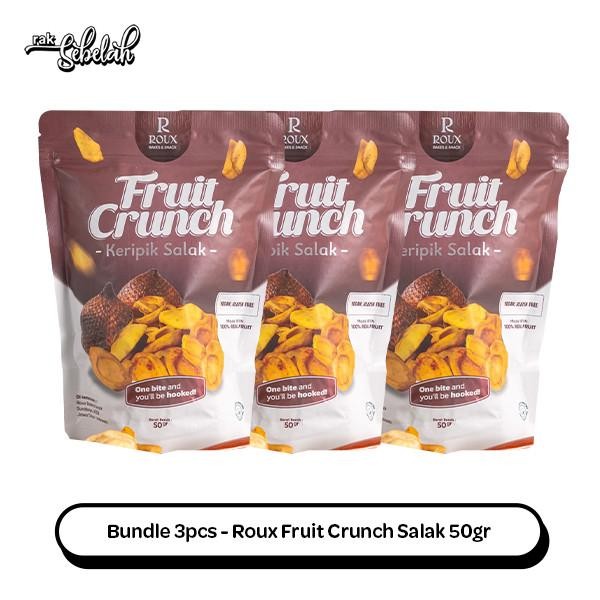 

Bundle 3pcs Roux Fruit Crunch Salacca 50g - Keripik Buah Salak Kering Sehat Less Oil Healthy Snack