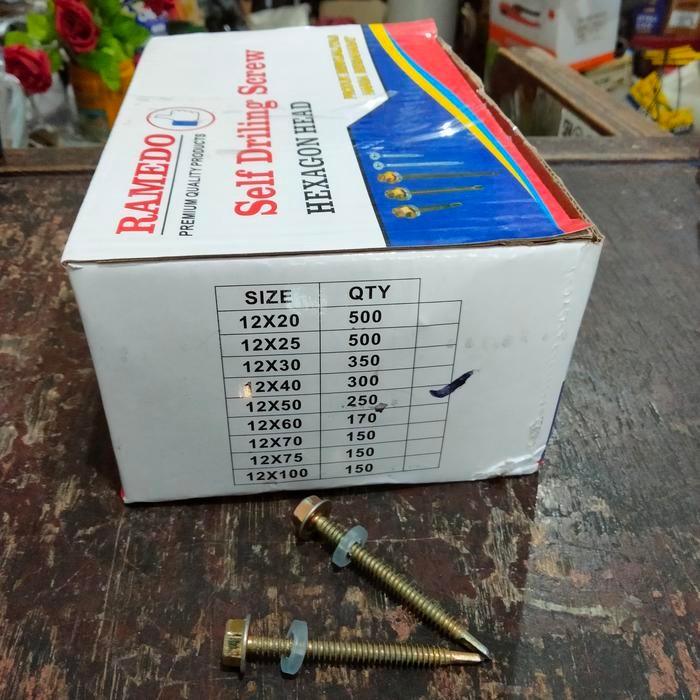 Baut Drilling 5 Cm Baut Atap Baja Ringan 12 X 50 Sekrup Roofing Perdos