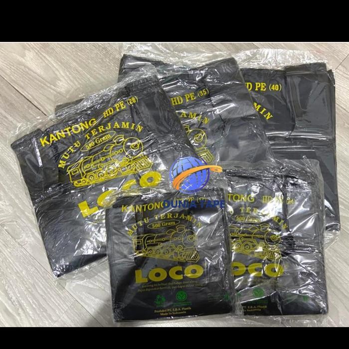 

New Kantong Plastik LOCO Hitam Tebal [ukuran 17-40] berat 500 gram