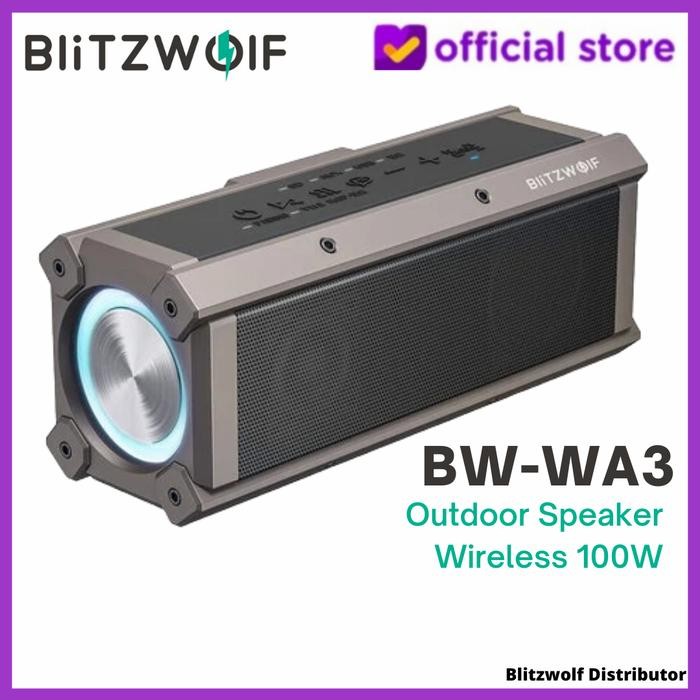 Pilihan- Blitzwolf Bw Wa3 Outdoor Speaker 100W Bluetooth Wireless Deep Bass Rgb Tws