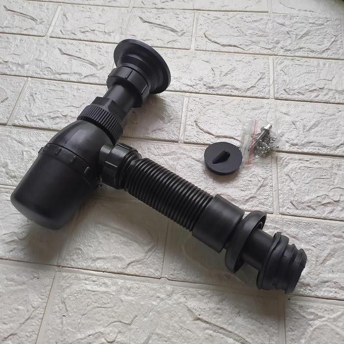 Afur Wastafel Black/Sifon Pvc Wastafel Black/Afur Pembuangan Wastafel