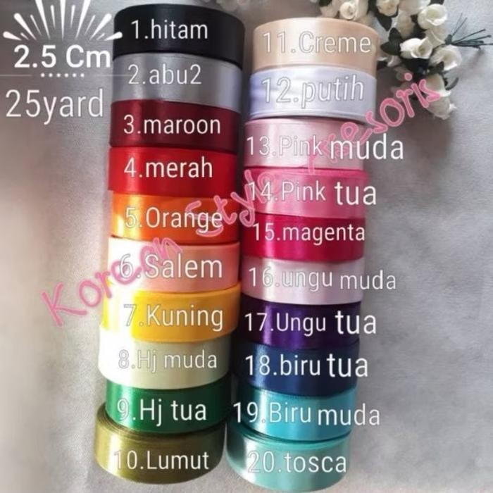 

New Pita satin 1 inch ukuran 2.5cm BESAR