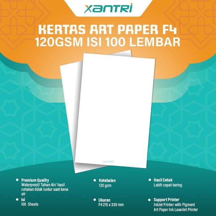 

Kertas Art Paper F4 120gsm isi 100 lembar Kertas Art Karton Cartoon Printer F4