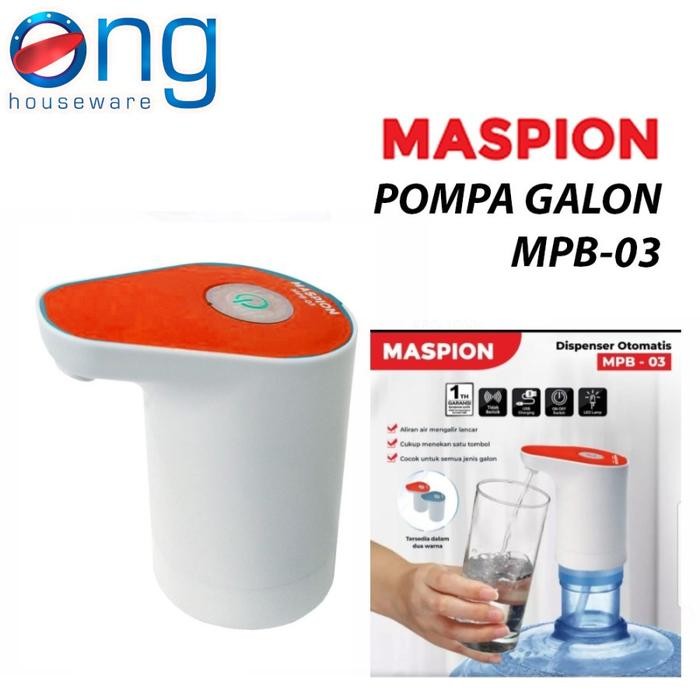 Ong Houseware - Pompa Galon Elektrik Automatic Water Dispenser Maspion Mpb03