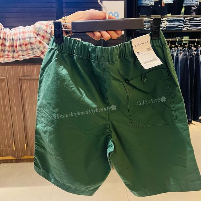 Giordano Drawsting Celana Pendek Giordano Pria Signature Dark Pine