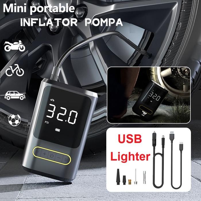 Pompa Ban Electric Air Pump Inflator Portable USB Lighter Pompa Ban Motor Pompa Sepeda Mobil Pompa