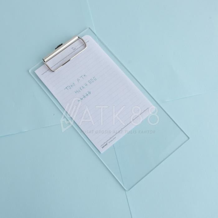 

Clipboard Papan Dada Acrylic Transparan A5 / A6 Tatakan Kertas Clip Board Ujian Aesthetic Silver