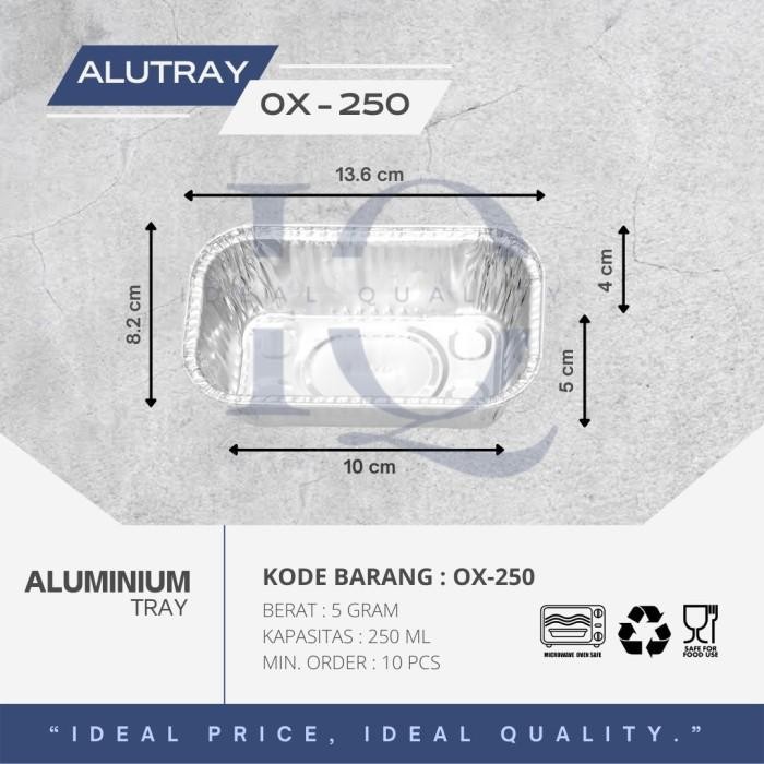 Aluminium Foil Tray / Wadah Cup Aluminium Foil OX-250 + TUTUP 100 Pcs