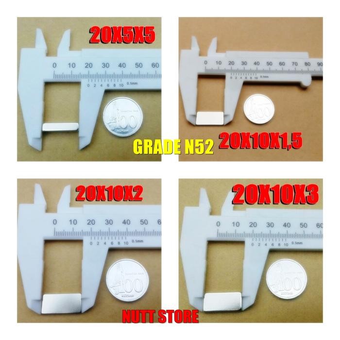 Magnet Neodymium Kotak Balok Kubus Persegi N52