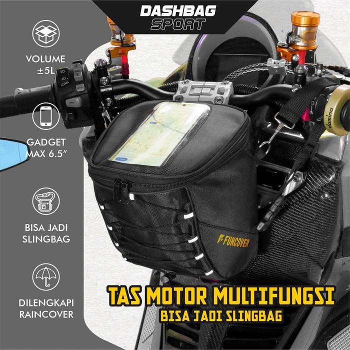 Tas Motor Stand phone Holder HP Dashbag Tankbag Kapasitas besar Selempang Waterproof Nmax