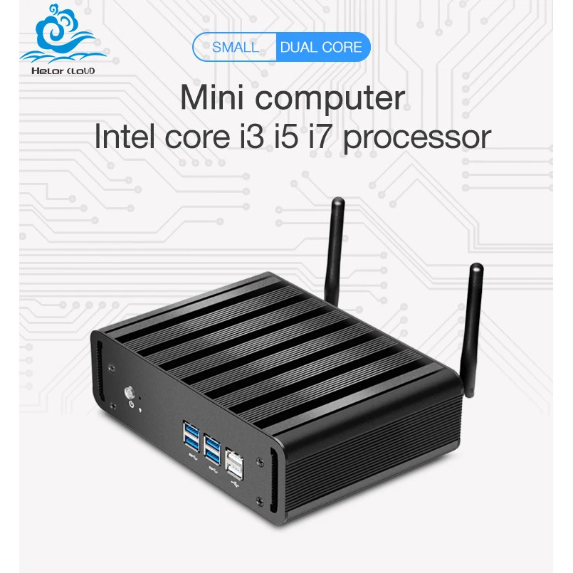 Helorpc Mini PC Intel Core i3 i5 i7 4005U 5005U 4500U DDR4 RAM Desktop Computer 4K HTPC TV Box
