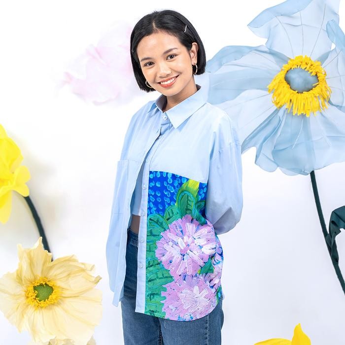 TERLARIS SOVLO Lyla Oversized Shirt - Kemeja Lengan Panjang Wanita READY STOCK