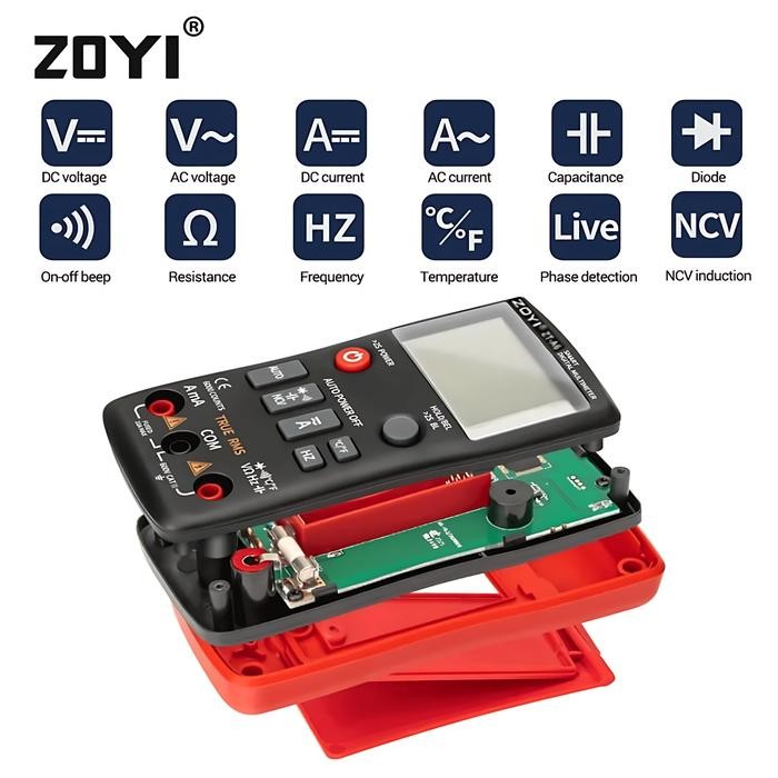 Zoyi Zt-A6 Pengukur Arus Listrik Digital Multitester Ac Dc 1Mf Ncv