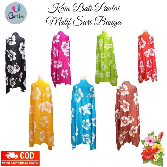Kain Bali pantai /Kain Bali motif bunga standar/Kain Bali pantai