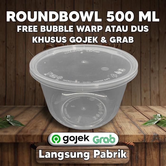 DJJ Thinwall Mangkok 500ml / Mangkuk Plastik 500 ml / Thinwall Bulat 500ml