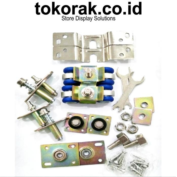 RODA REL PINTU SLIDING PINTU LEMARI KAYU GESER AKSESORIES PINTU 57-07A