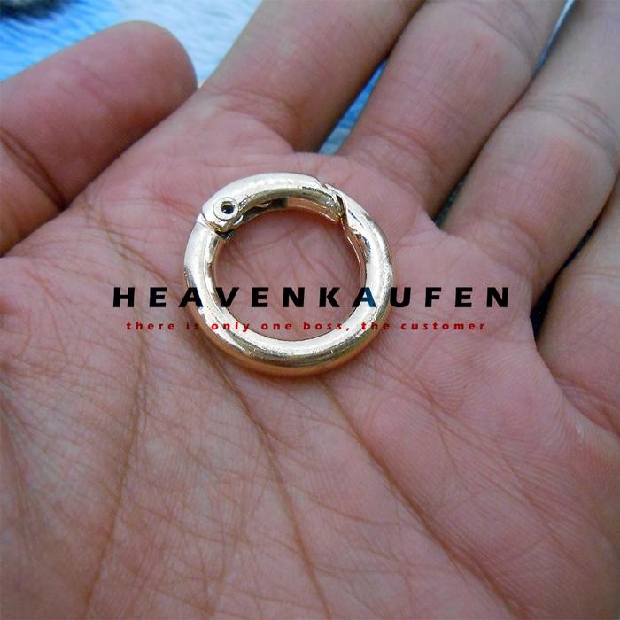 Ring Bulat Bisa Dibuka - Tutup On Off Warna Gold Muda Emas Muda Diameter Lubang 1,5 cm Tebal 4 mm