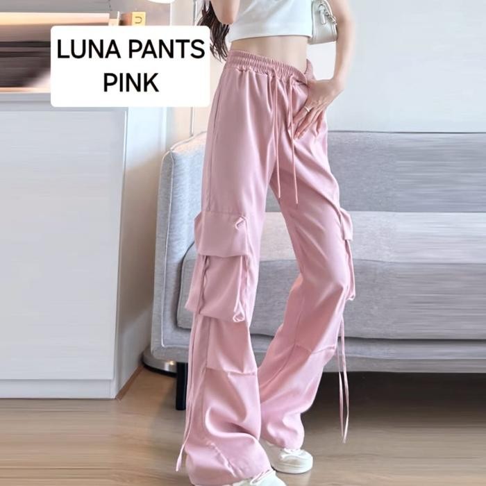 LUNA PANTS CELANA PANJANG CARGO WANITA FASHION CASUAL KARGO HIP HOP SANTAI KEREN