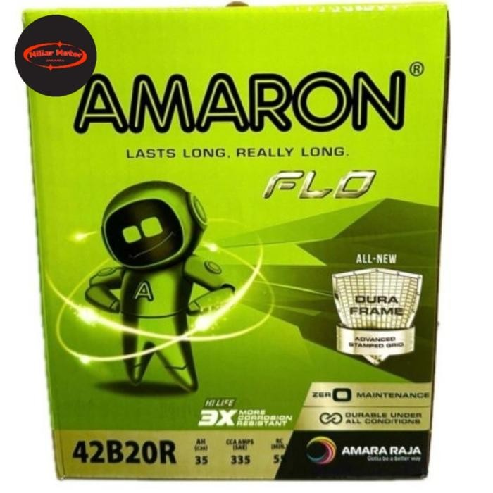 Aki Kering Mobil Amaron Flo 42B20R 12V 35Ah NS40Z Avanza GranMax Xenia