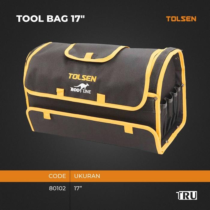 Tas Perkakas Kerja Tool Bag 17" Tas Perkakas Kerja Box Tempat Peralatan Alat Tukang Hardware 80102