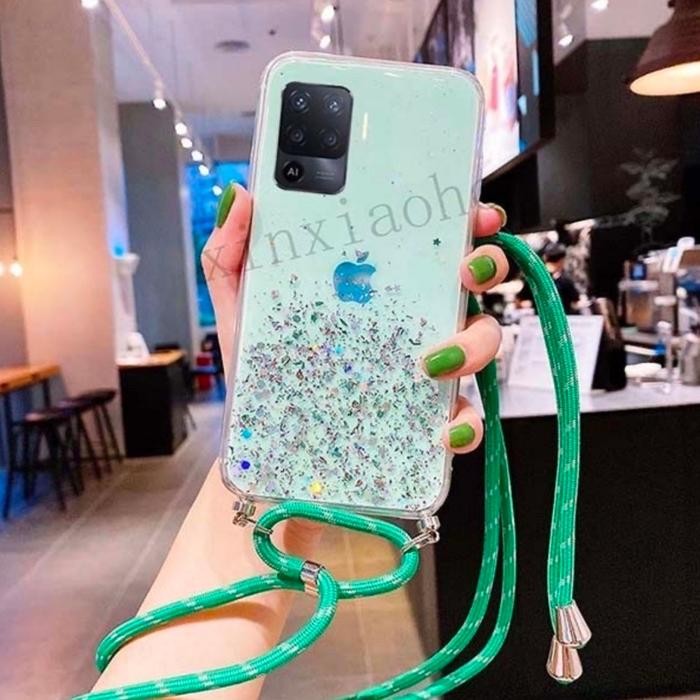 SALE Case Tali Nagita Oppo Reno 5F 2021 Lanyard Glitter Gantungan
