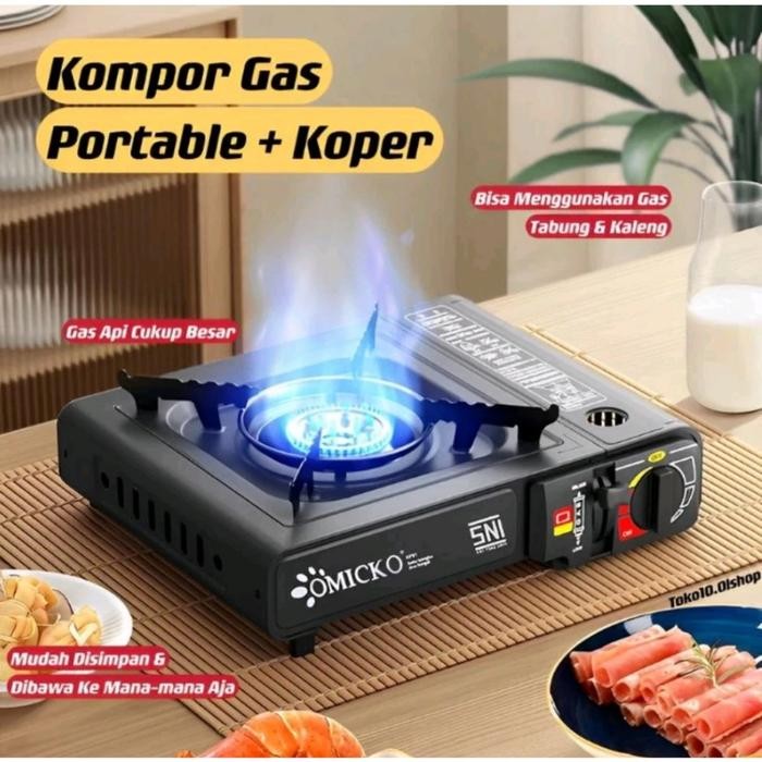 ASLI Kompor Gas Portable 2 In 1 Kompor Portable Tungku Gas Paket Grill Portable - Kompor Portable