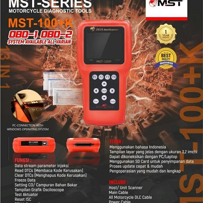 Jual Scanner Motor Zeus Mst-100P Alat Service Motor Injeksi Diagnostic Best Seller