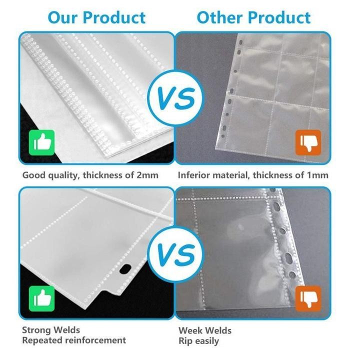 oep6- 10Pcs Sleeve Photocard 9P Binder Photocard A4 Transparan Sleeve Binder A4 Card