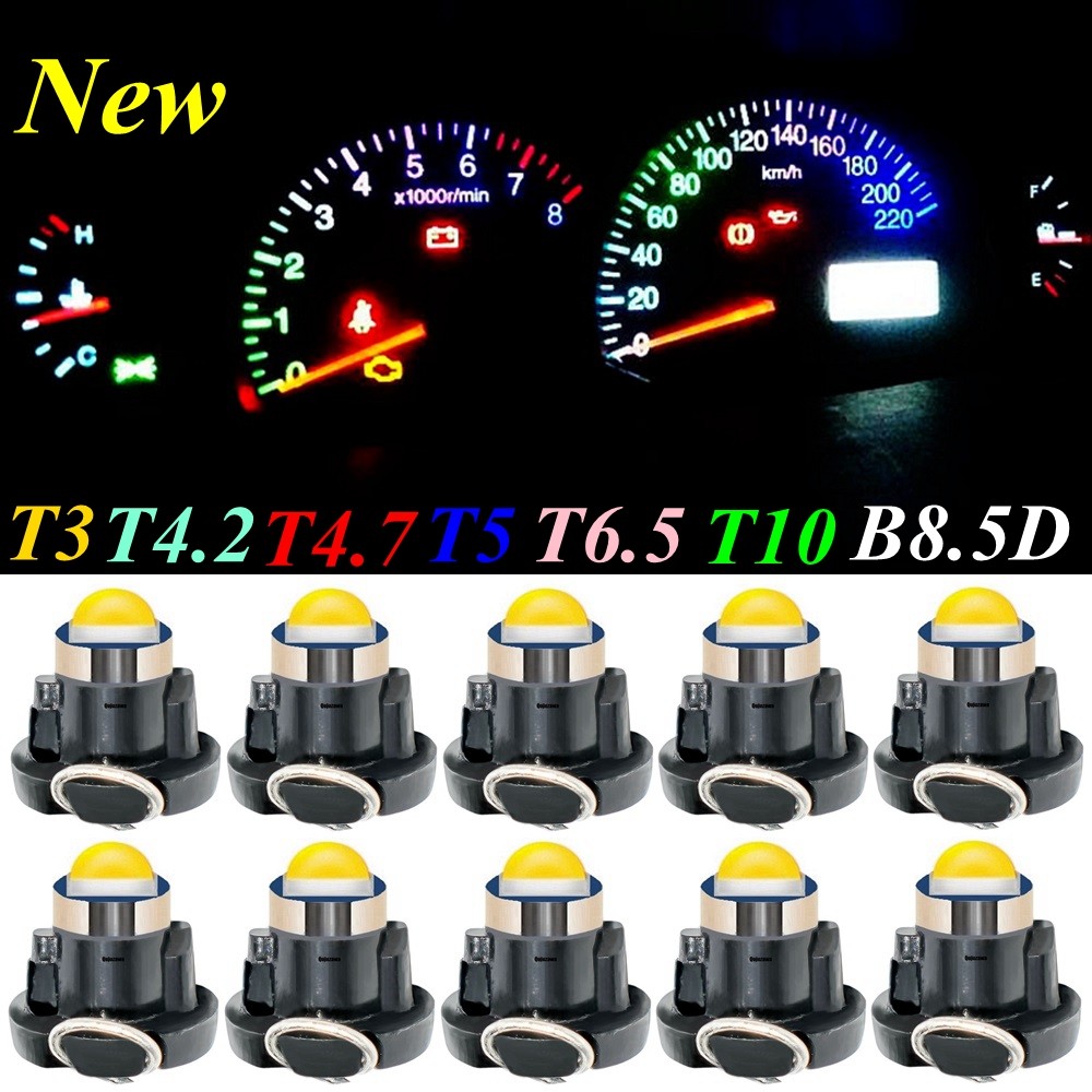 10PCS T3 T4.2 T4.7 T5 T6.5 T10 W5W B8.5D B8.4D B8.3D LED Bulbs Car