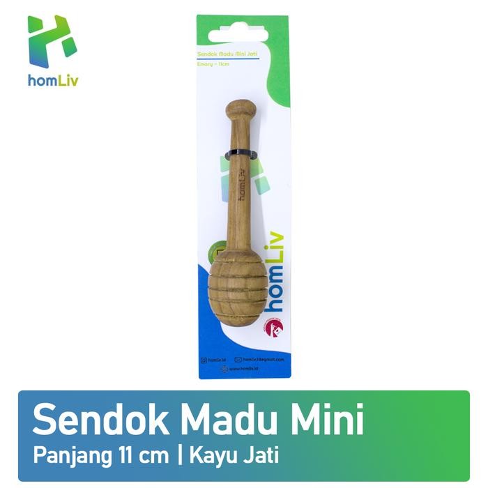 homLiv Sendok Madu Kayu Jati Foodgrade Wooden Honey Dipper Emory