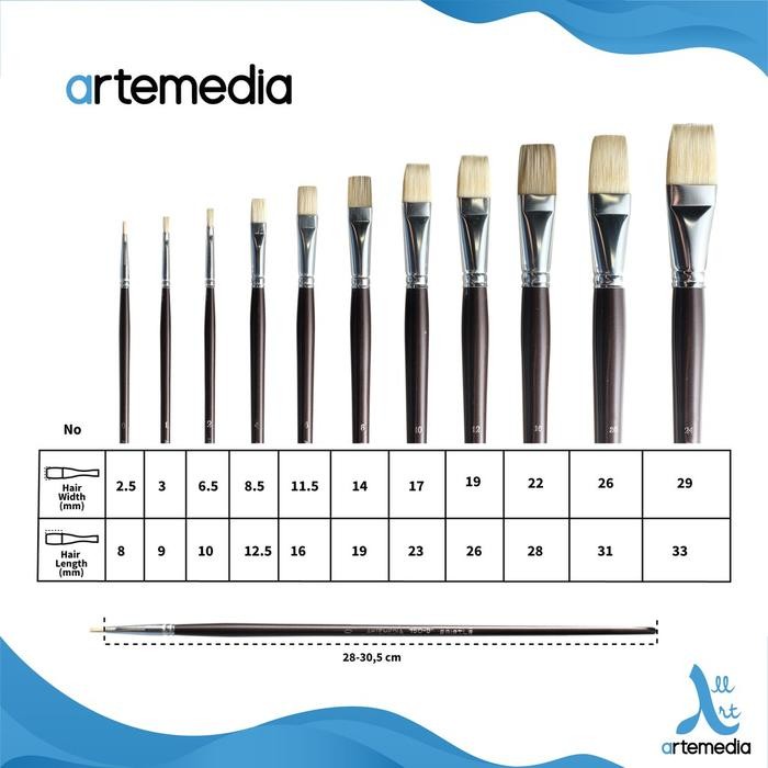 ProsesCPT- Artemedia Brush Flat 150B Bristle Long Handle