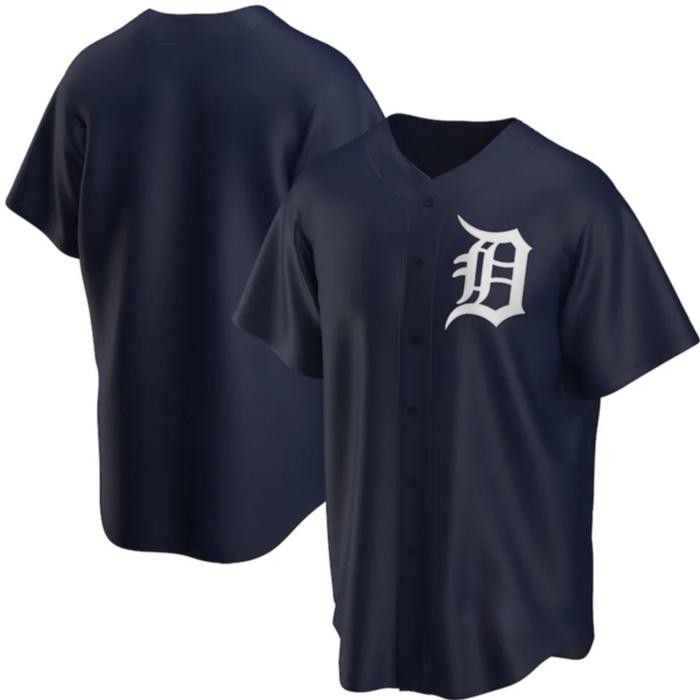 JERSEY BAJU BASEBALL DETROIT TIGERS BIRU DONGKER NAVY
