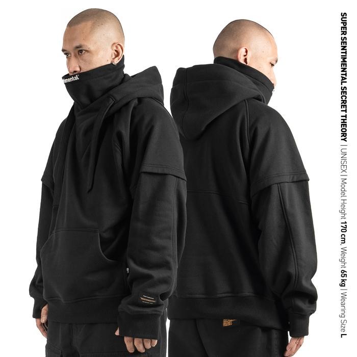 SALE SSST Anvil High Collar Hoodie Oversize Hitam