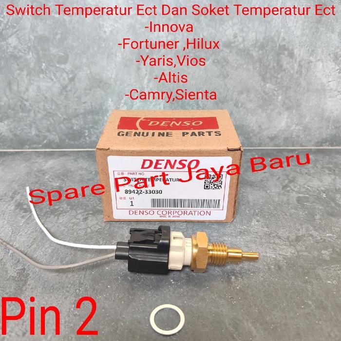 Switch Ect Sensor Temperatur Dan Soket Ect Fortuner Vios Pin 2 Original Denso