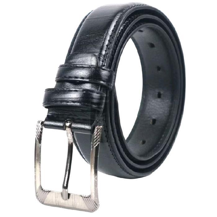 IKAT PINGGANG PRIA WANITA Impor gesper kepala jarum sabuk semi kulit Hitam sabuk kulit impor serat k