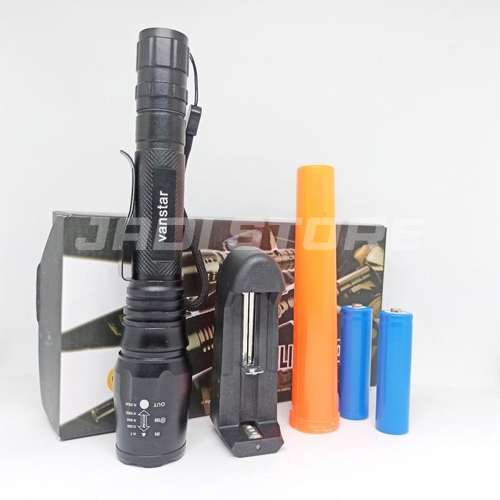 VANSTAR Senter LED Police Swat T6 Super Terang Senter SWAT Police Tactical Flashlight Lampu LED