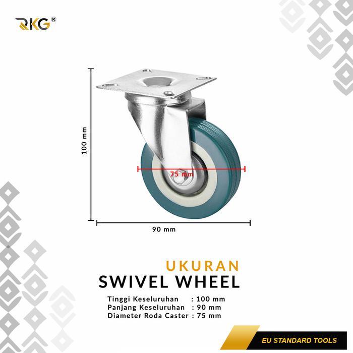 NEW Roda Caster PVC Troli 3 Inch Furnitur Rak Serbaguna Industrial Caster