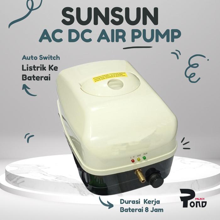 Aerator Kolam Sunsun YT 898 Air Pump AC DC Hi Blow Aerasi Batterai