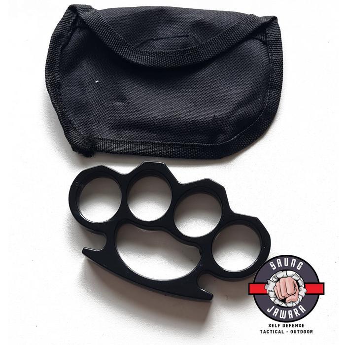 Saung Jawara - Knuckle Tebal Hitam + Sarung / Krakling / Tinju Besi Terlaris