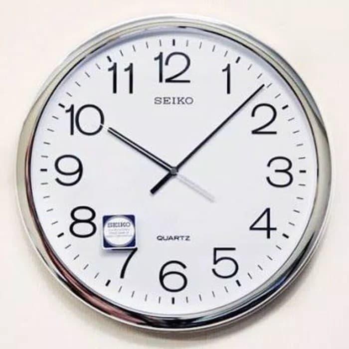 DR Jam Dinding Seiko QXA041 Silver White Jam Dinding Seiko QXA041