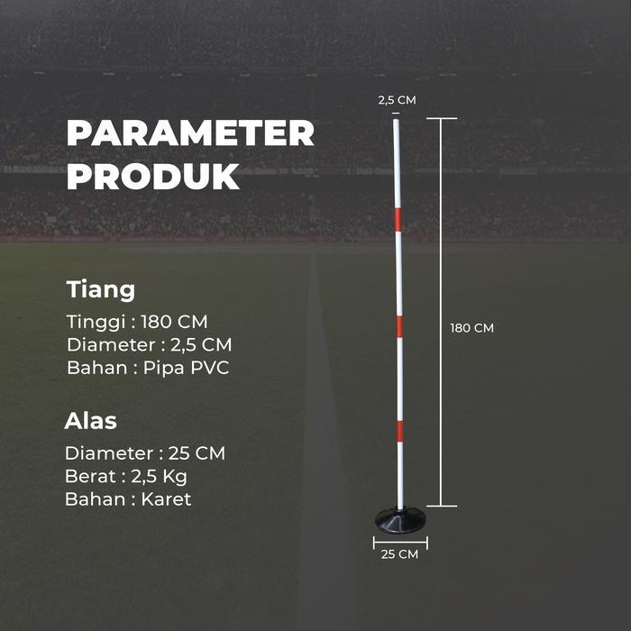 Tiang Latihan Kelincahan Lari Sepak Bola Agility Training Pole Post