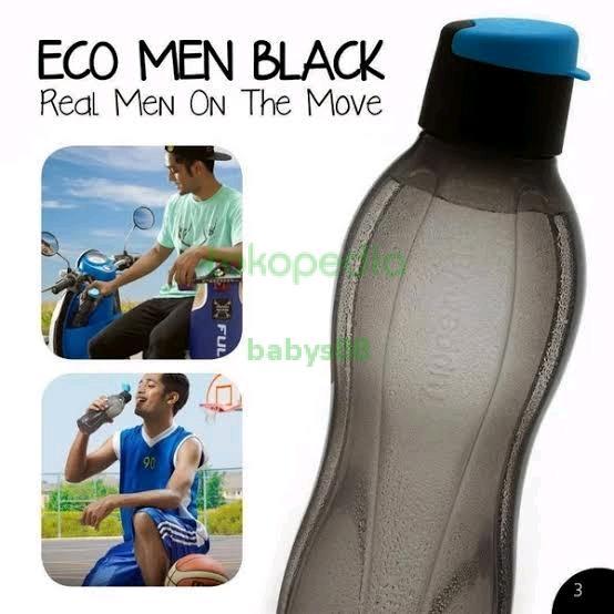 Hemm - Botol Minum Men Black Tupperware 750Ml - Eco Bottle Tupperware 750Ml