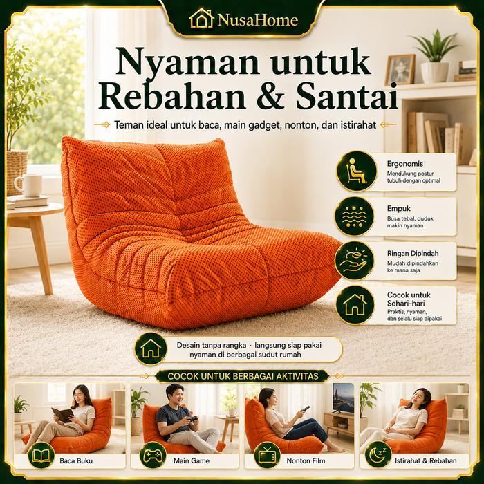 Nusahome Sofa Ruang Tamu Malas Empuk Nyaman Sofa Lantai Malas Estetik Minimalis Furniture Rumah
