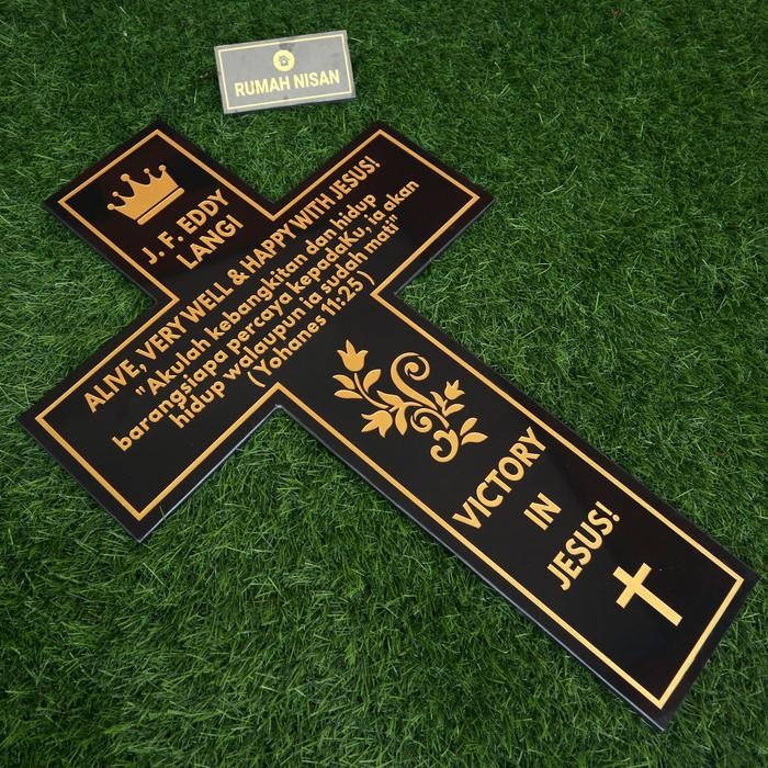 ASLI Batu Nisan Salib Bahan Granit STD READY STOCK