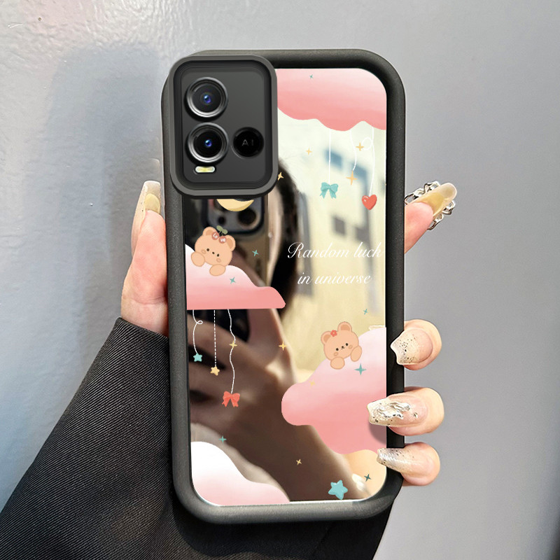 Casing Hp Untuk VIVO Y21 Y21s Y21T Y21E Y21A Y21G Y33T Y33s Case Casing pola Bunga dan Awan Kesing H