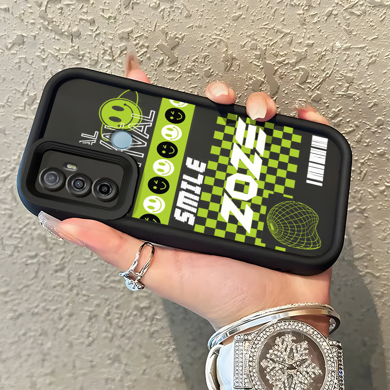 Casing Hp Untuk OPPO A53 2020 A33 2020 A53s A32 A11s Case Casing tas wajah tersenyum pola HP Kasing 