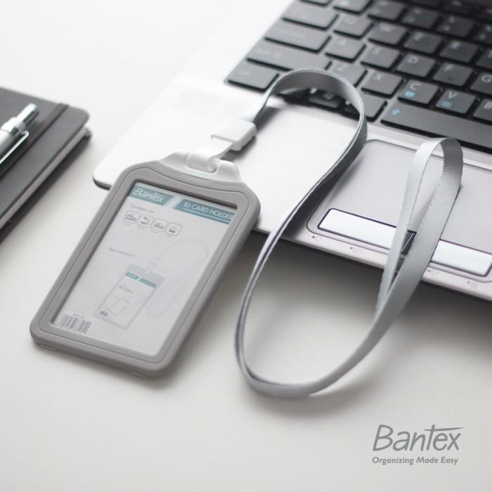 

Bantex Grey Dual Side ID Card Holder Lanyard Portrait #8881 05 +P