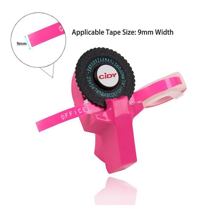 

CIDY DYMO EMBOSSING LABEL MAKER DECORATIVE TAPE PAPER 3D EMBOSSING 9MM TAPE KERTAS UNTUK DEKORASI