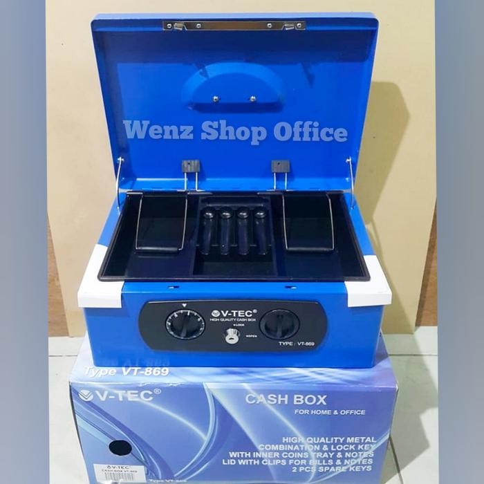 

CASH BOX V-TEC VT 869 KOTAK UANG PERHIASAN WARNA BIRU