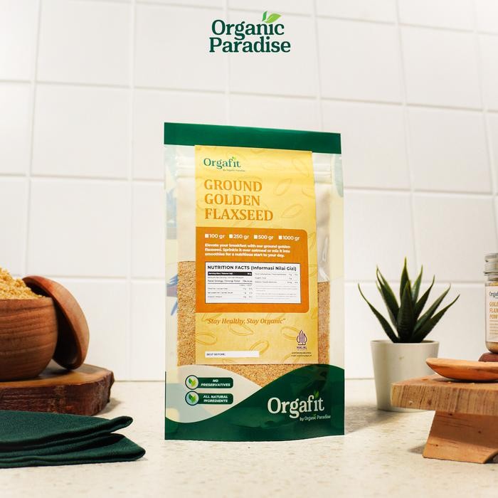 

Pilihan- Ground Golden Flaxseed 500 Gram / Flaxseed Bubuk Golden 500 Gram Organic Paradise